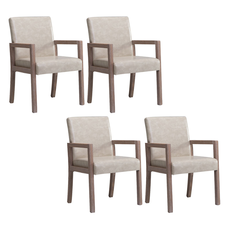 Country Style Pine Wood Chair Set Solid Back Dining Armchairs for Kitchen