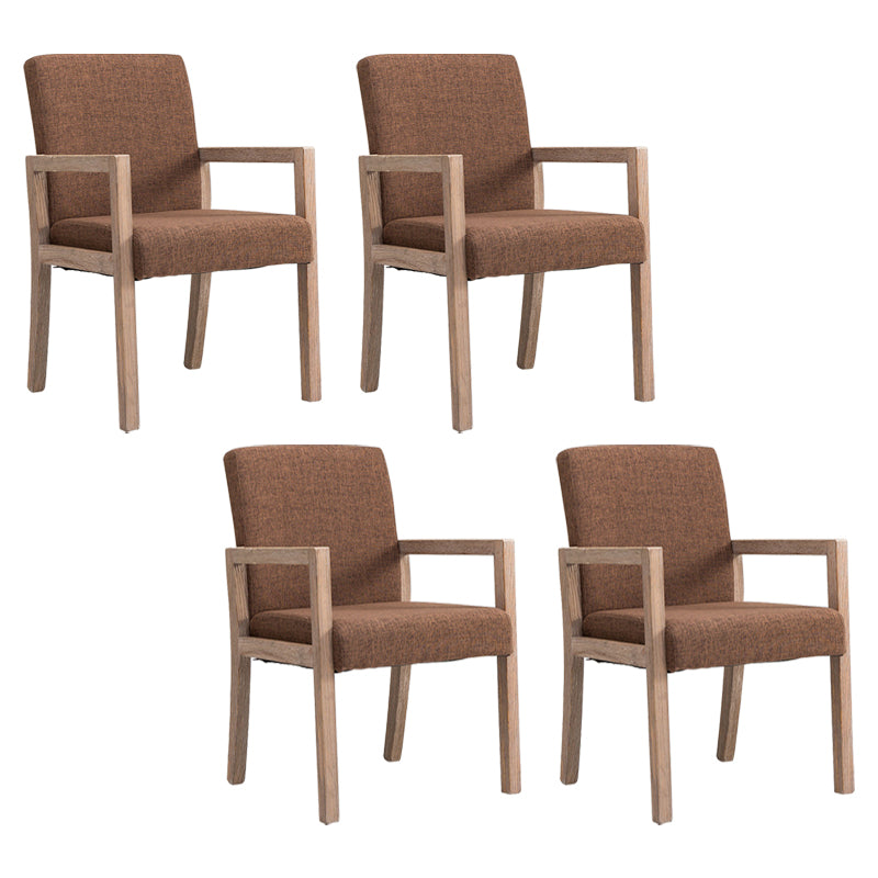 Country Style Pine Wood Chair Set Solid Back Dining Armchairs for Kitchen