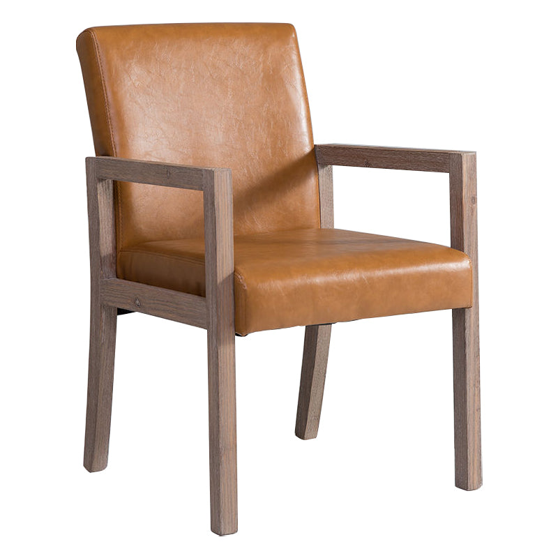 Country Style Pine Wood Chair Set Solid Back Dining Armchairs for Kitchen