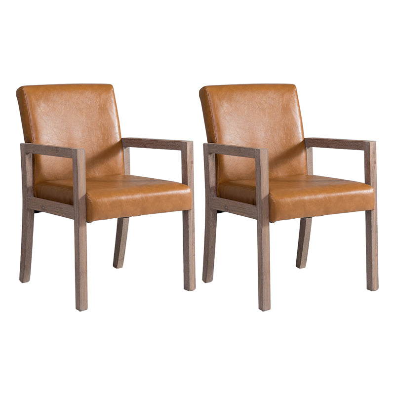 Country Style Pine Wood Chair Set Solid Back Dining Armchairs for Kitchen