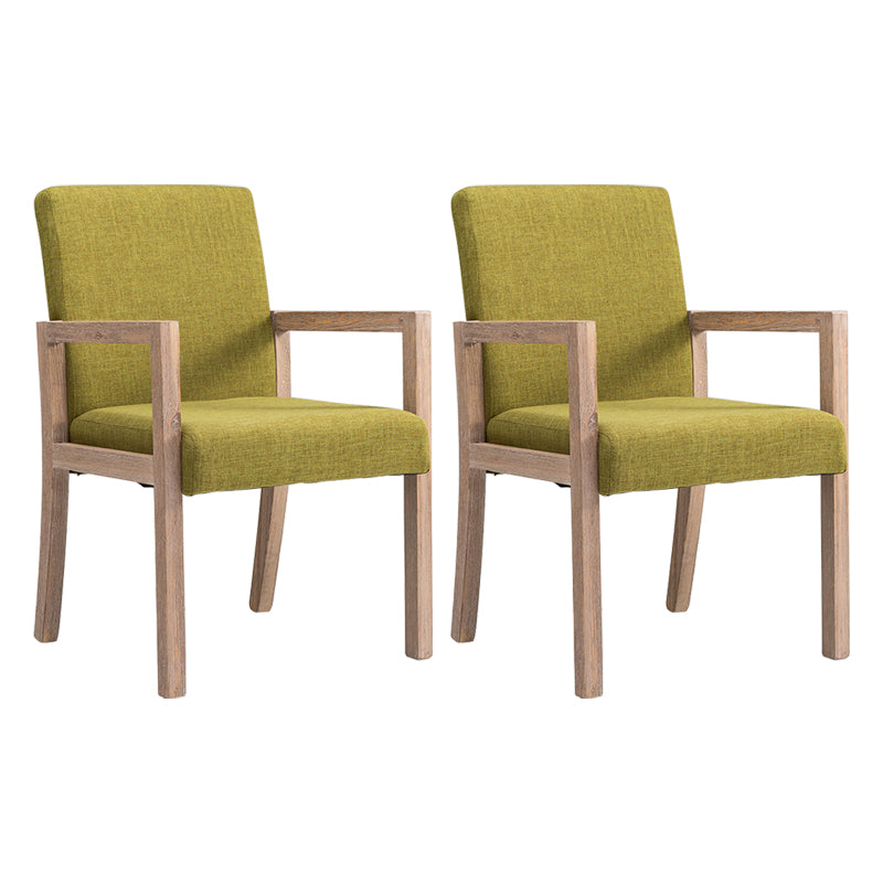 Country Style Pine Wood Chair Set Solid Back Dining Armchairs for Kitchen