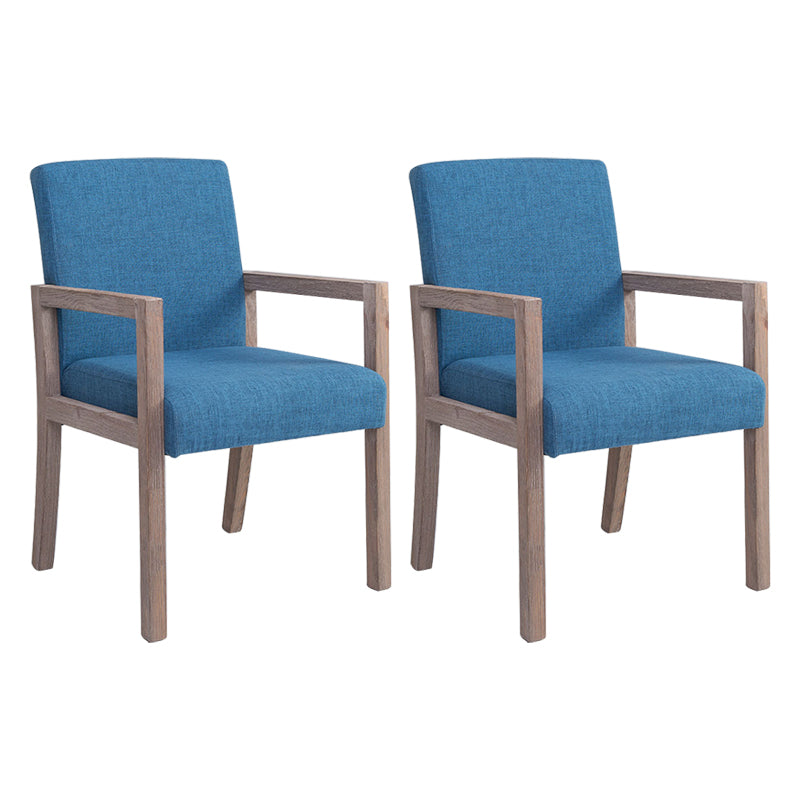 Country Style Pine Wood Chair Set Solid Back Dining Armchairs for Kitchen