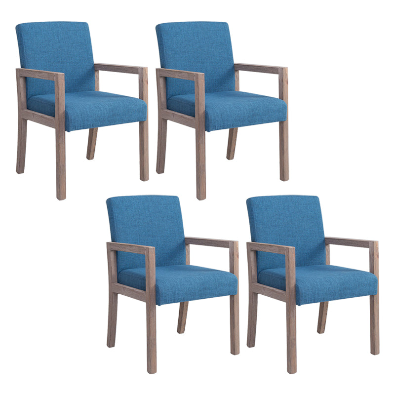 Country Style Pine Wood Chair Set Solid Back Dining Armchairs for Kitchen