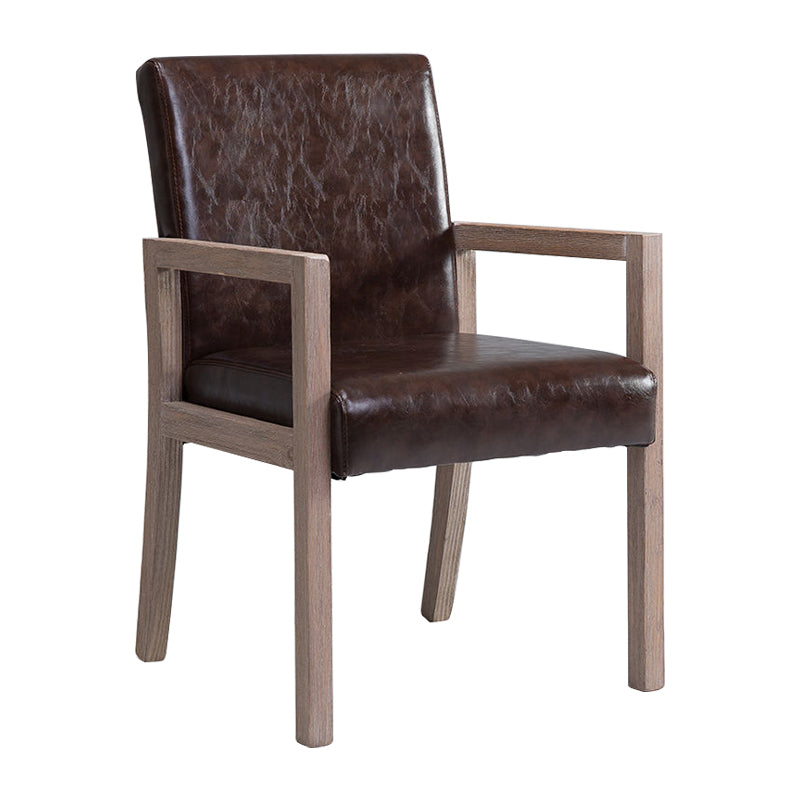 Country Style Pine Wood Chair Set Solid Back Dining Armchairs for Kitchen