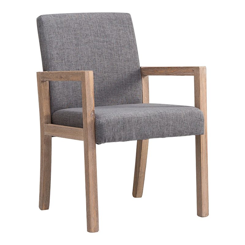 Country Style Pine Wood Chair Set Solid Back Dining Armchairs for Kitchen