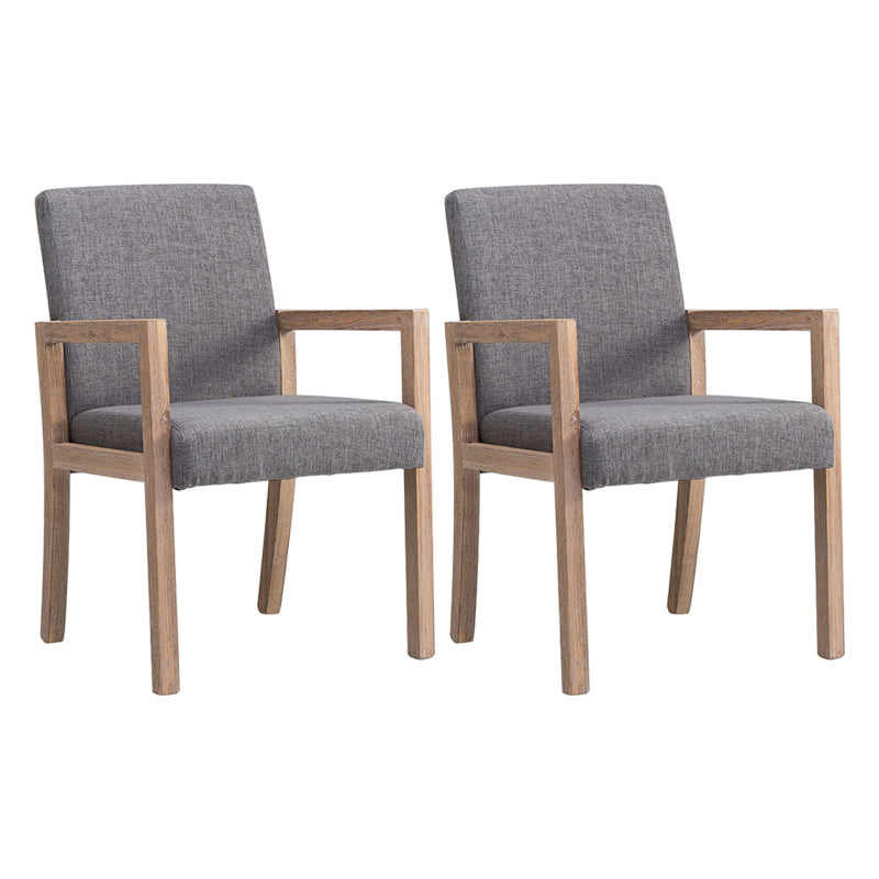 Country Style Pine Wood Chair Set Solid Back Dining Armchairs for Kitchen