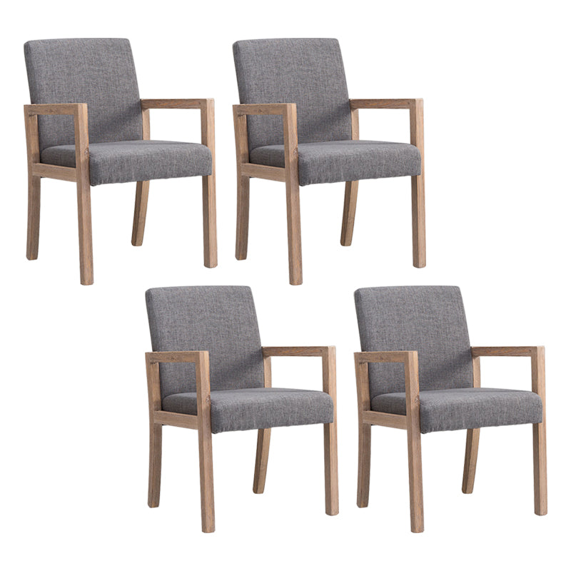 Country Style Pine Wood Chair Set Solid Back Dining Armchairs for Kitchen