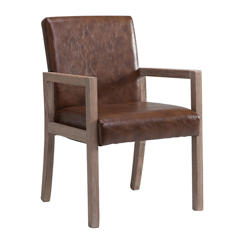 Country Style Pine Wood Chair Set Solid Back Dining Armchairs for Kitchen