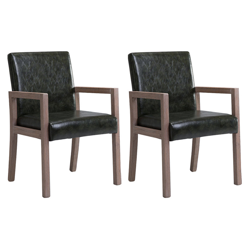 Country Style Pine Wood Chair Set Solid Back Dining Armchairs for Kitchen