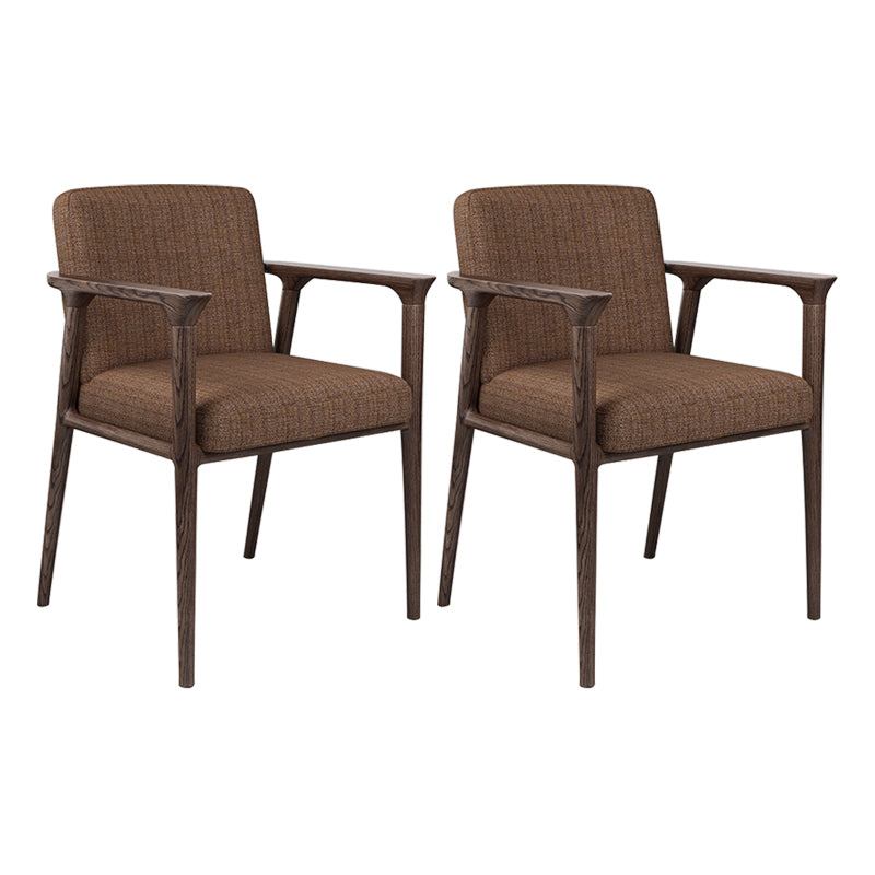 Traditional Style Ash Wood Chairs Solid Back Arm Kichen Dining Rooms Chair
