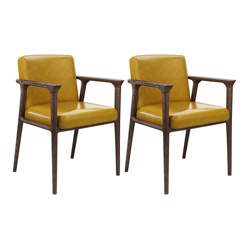 Traditional Style Ash Wood Chairs Solid Back Arm Kichen Dining Rooms Chair