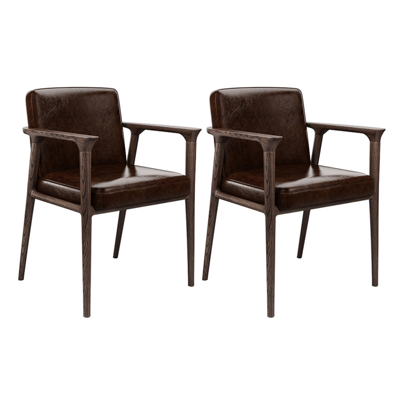 Traditional Style Ash Wood Chairs Solid Back Arm Kichen Dining Rooms Chair