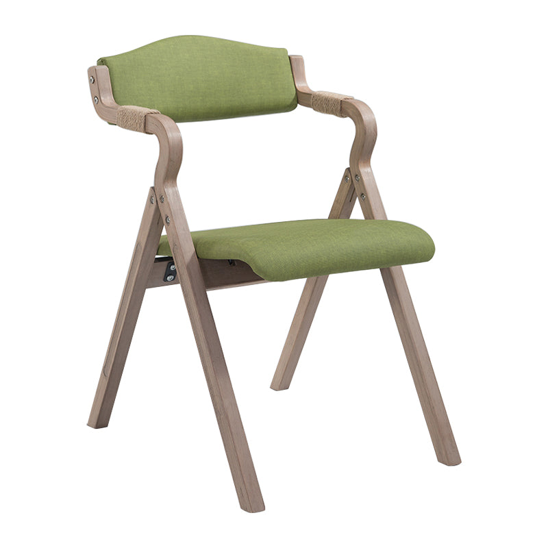 Country Style Foldable Dining Armchair Open Back Upholstered Arm Chairs