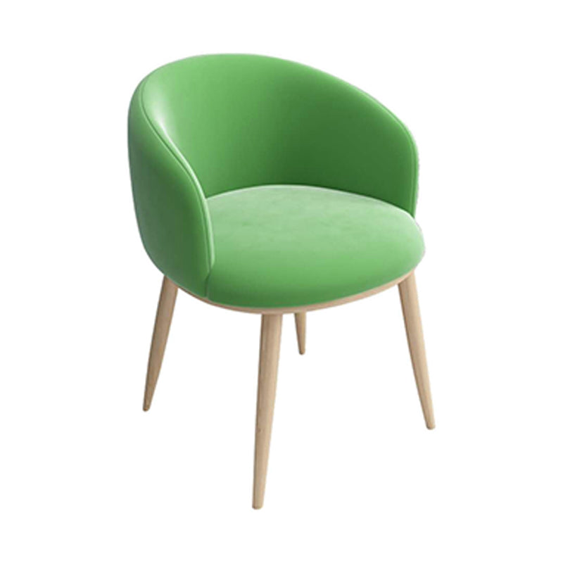 Home Scandinavian Arm Chair Parsons Back Metal Upholstered Dining Room Chair