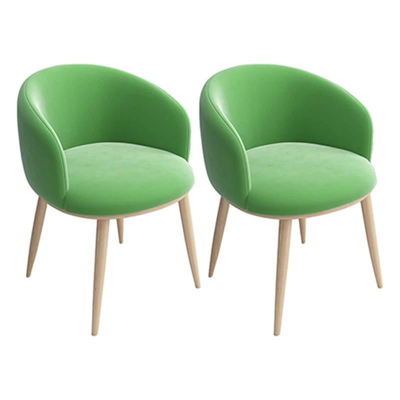 Home Scandinavian Arm Chair Parsons Back Metal Upholstered Dining Room Chair