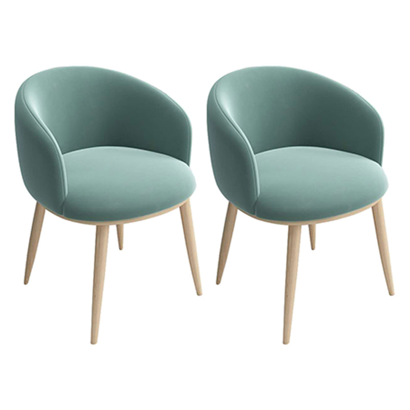 Home Scandinavian Arm Chair Parsons Back Metal Upholstered Dining Room Chair