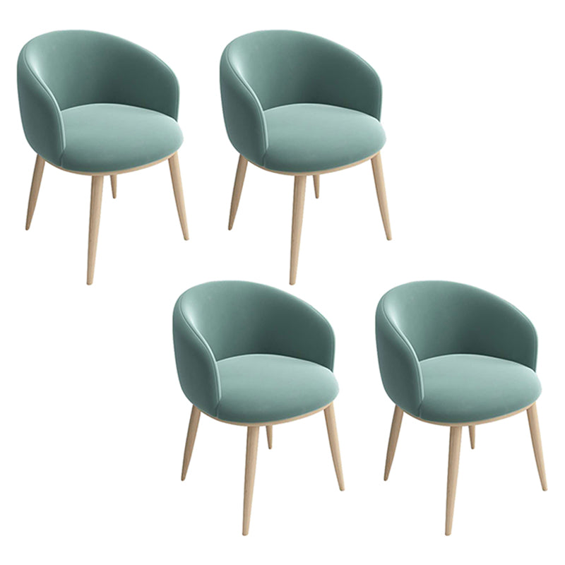 Home Scandinavian Arm Chair Parsons Back Metal Upholstered Dining Room Chair