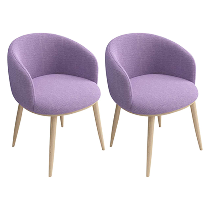Home Scandinavian Arm Chair Parsons Back Metal Upholstered Dining Room Chair