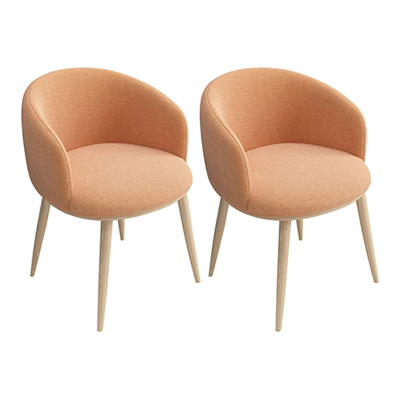 Home Scandinavian Arm Chair Parsons Back Metal Upholstered Dining Room Chair