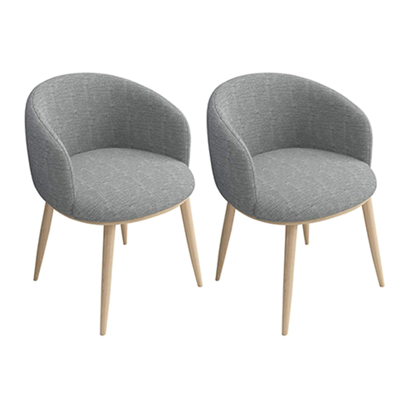 Home Scandinavian Arm Chair Parsons Back Metal Upholstered Dining Room Chair