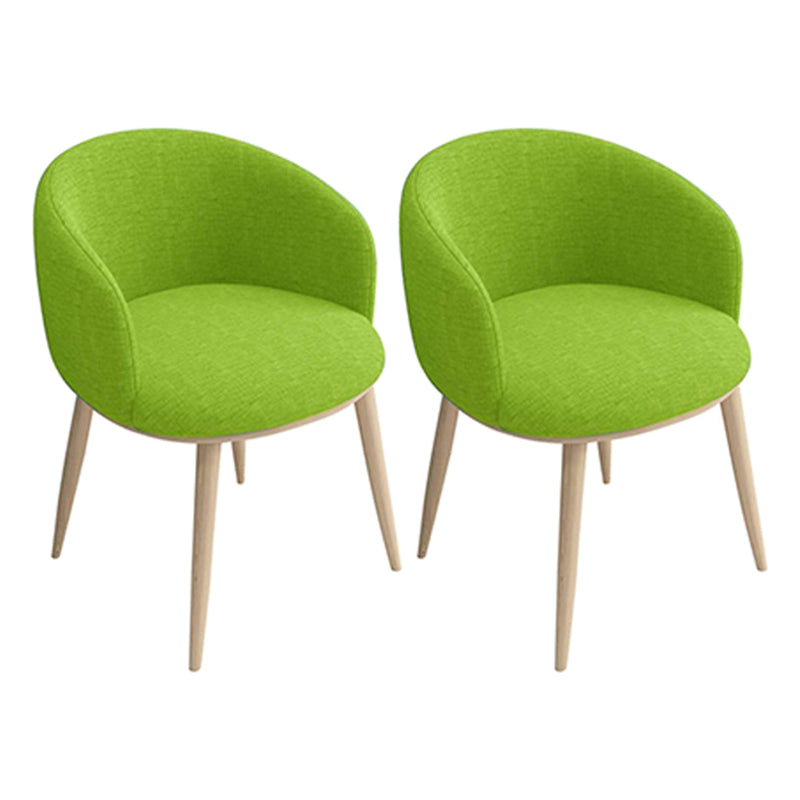 Home Scandinavian Arm Chair Parsons Back Metal Upholstered Dining Room Chair