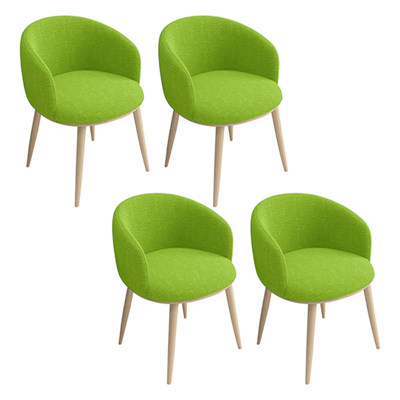 Home Scandinavian Arm Chair Parsons Back Metal Upholstered Dining Room Chair