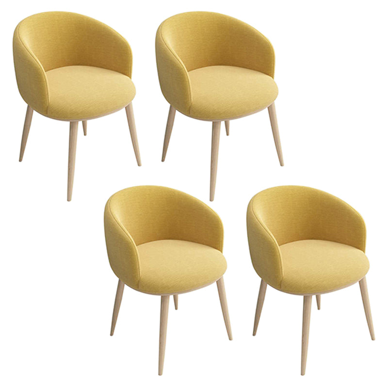 Home Scandinavian Arm Chair Parsons Back Metal Upholstered Dining Room Chair