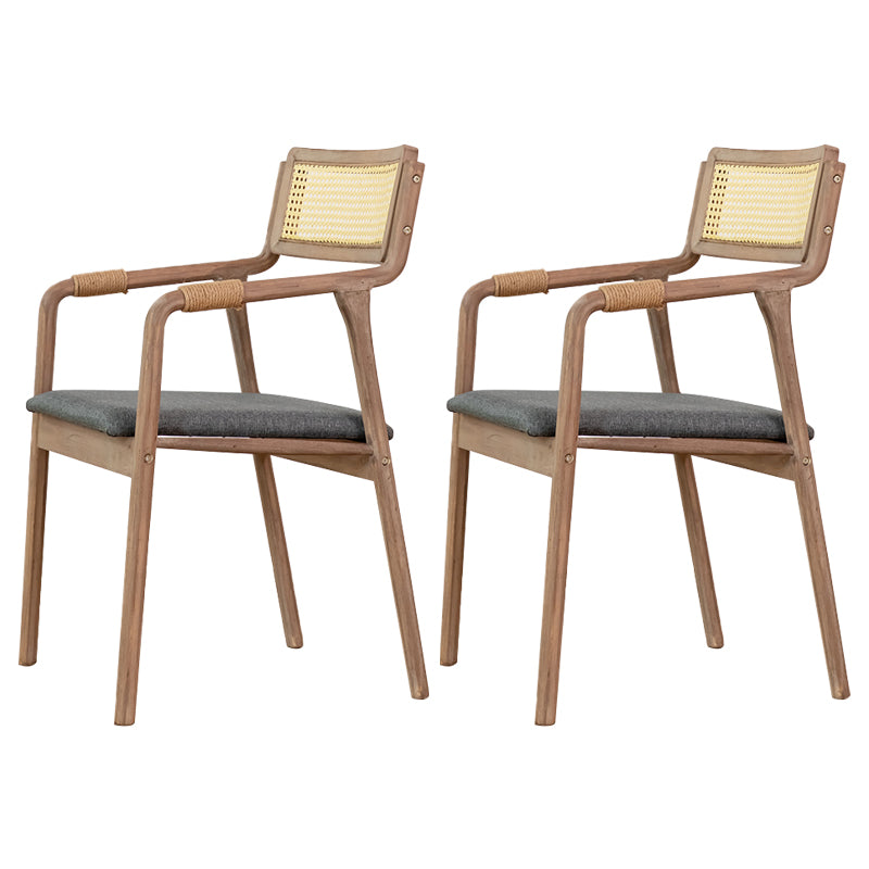 Traditional Style Rubberwood Chairs Kitchen Open Back Dining Side Chair