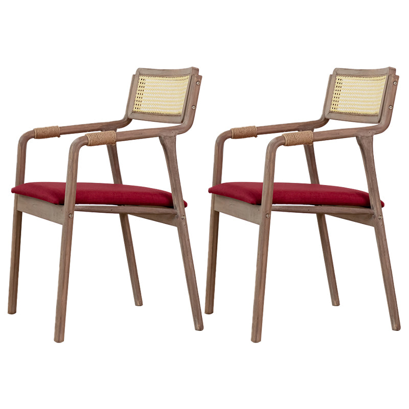 Traditional Style Rubberwood Chairs Kitchen Open Back Dining Side Chair