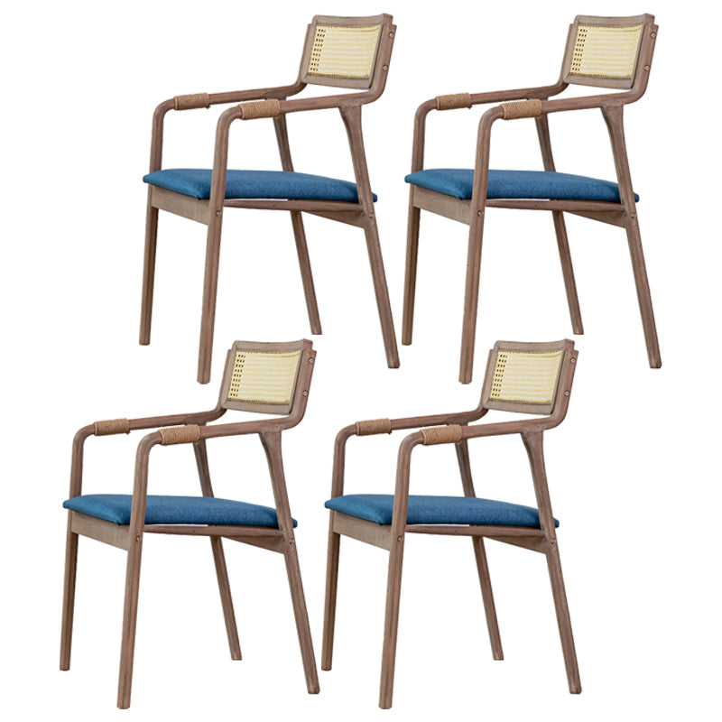 Traditional Style Rubberwood Chairs Kitchen Open Back Dining Side Chair