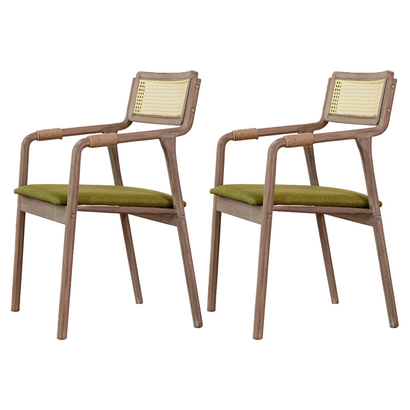 Traditional Style Rubberwood Chairs Kitchen Open Back Dining Side Chair