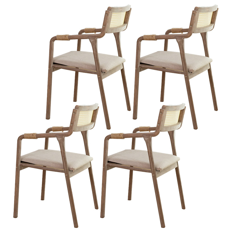 Traditional Style Rubberwood Chairs Kitchen Open Back Dining Side Chair