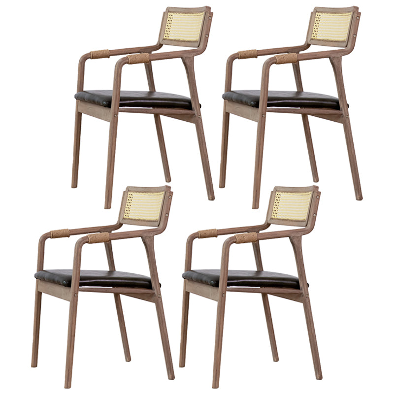 Traditional Style Rubberwood Chairs Kitchen Open Back Dining Side Chair