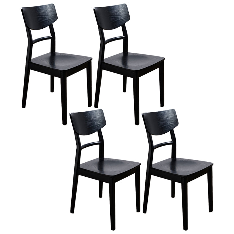 Industrial Ash Open Side Chair Matte Finish Upholstered Dining Chair with Black Legs