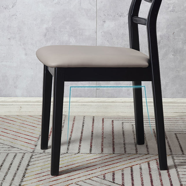 Industrial Ash Open Side Chair Matte Finish Upholstered Dining Chair with Black Legs