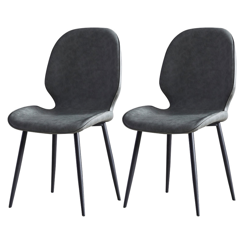 Contemporary Metal Dining Room Chairs Wingback Side Armless Chair for Home Use