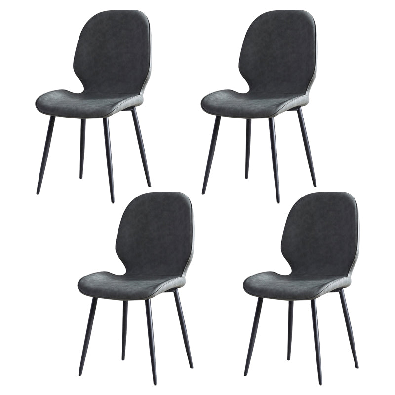 Contemporary Metal Dining Room Chairs Wingback Side Armless Chair for Home Use