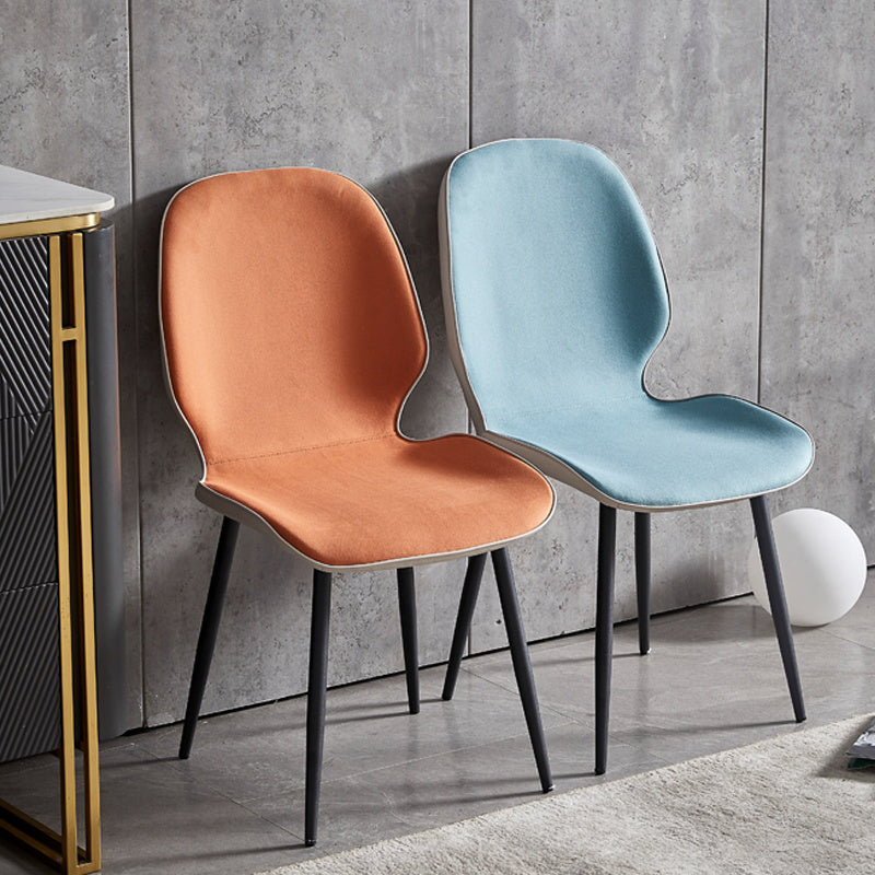 Contemporary Metal Dining Room Chairs Wingback Side Armless Chair for Home Use