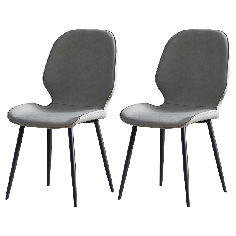 Contemporary Metal Dining Room Chairs Wingback Side Armless Chair for Home Use