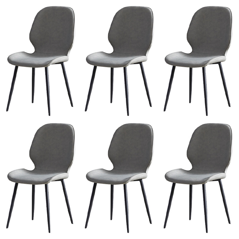 Contemporary Metal Dining Room Chairs Wingback Side Armless Chair for Home Use