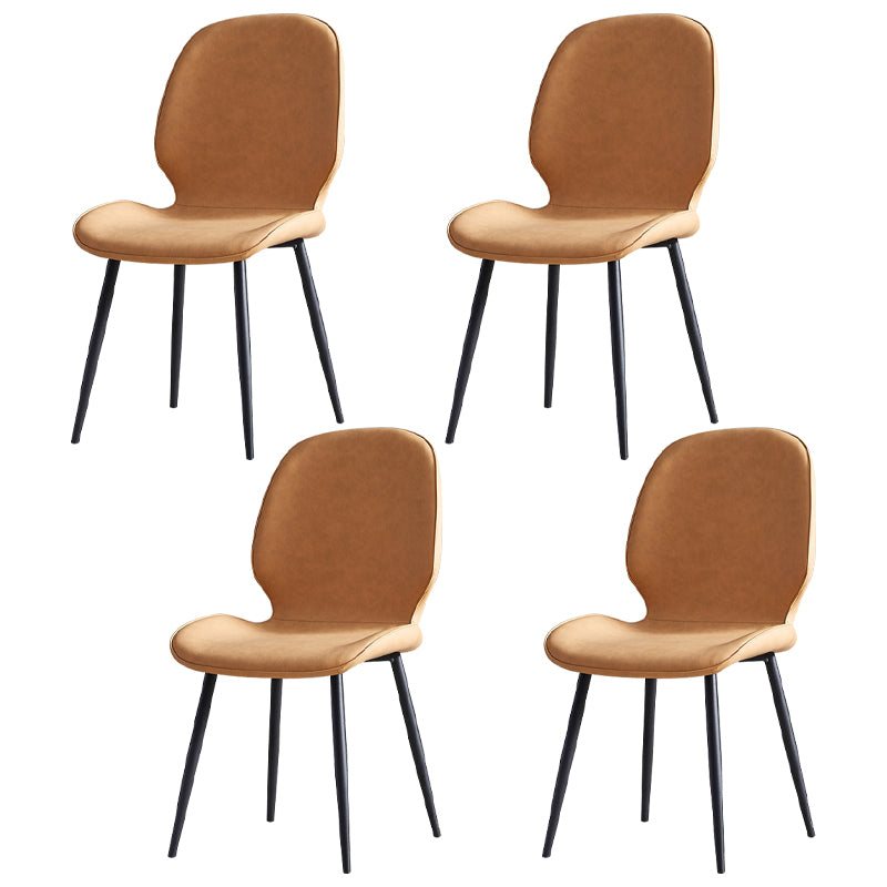 Contemporary Metal Dining Room Chairs Wingback Side Armless Chair for Home Use