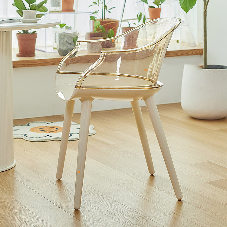 Sedia in plastica in stile glam sul bracciolo solido set di sedie da cucina sala da pranzo
