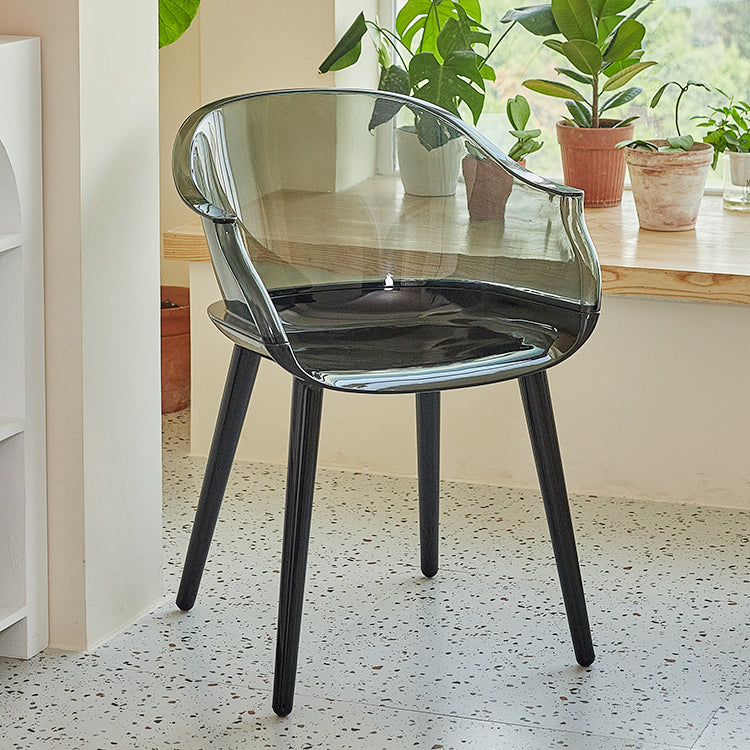 Sedia in plastica in stile glam sul bracciolo solido set di sedie da cucina sala da pranzo