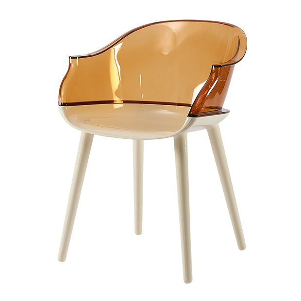 Sedia in plastica in stile glam sul bracciolo solido set di sedie da cucina sala da pranzo