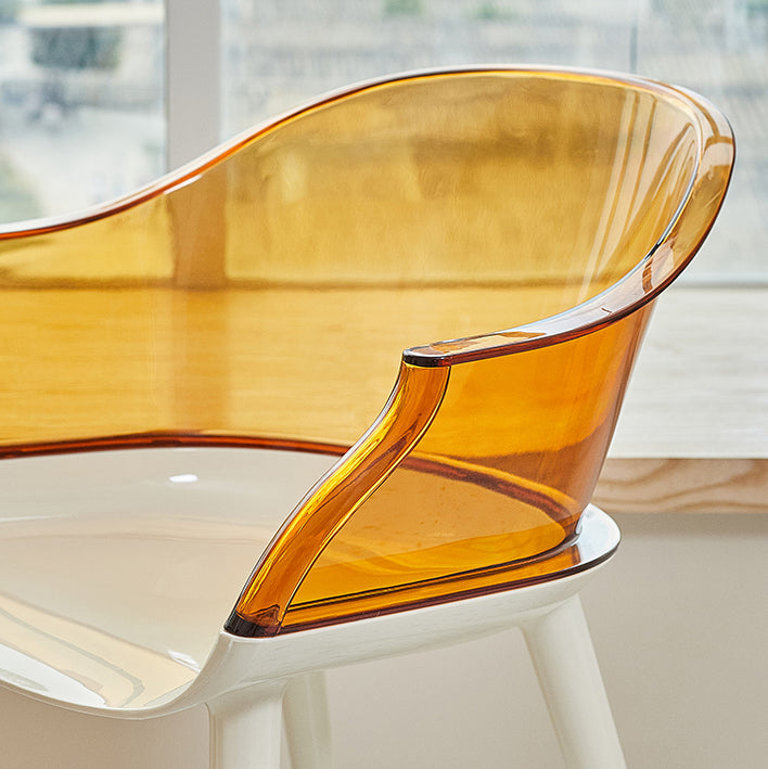 Sedia in plastica in stile glam sul bracciolo solido set di sedie da cucina sala da pranzo