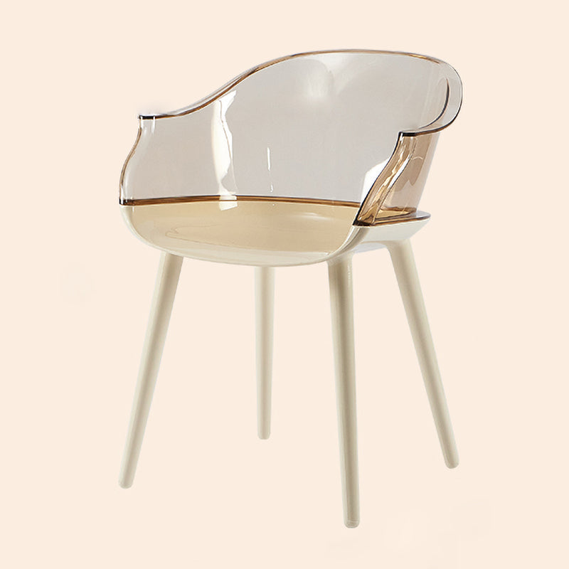 Sedia in plastica in stile glam sul bracciolo solido set di sedie da cucina sala da pranzo