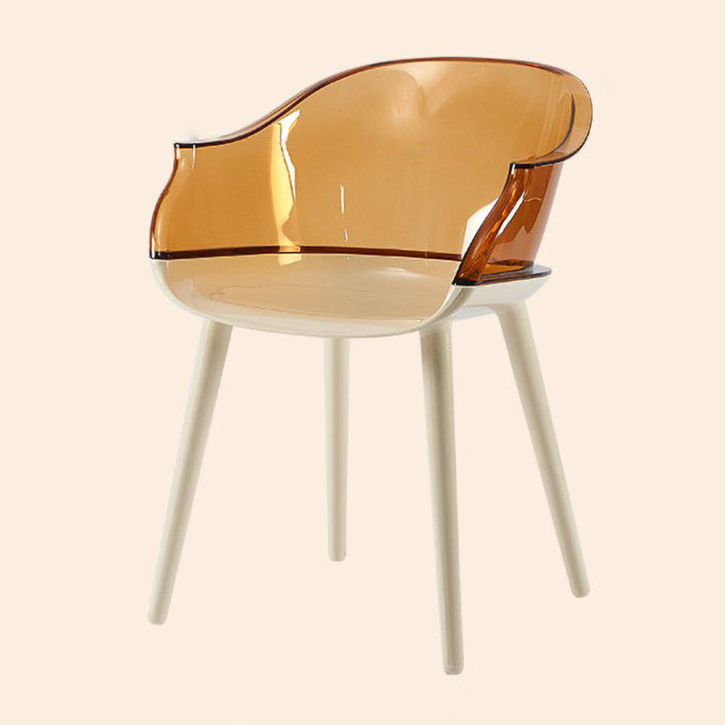 Sedia in plastica in stile glam sul bracciolo solido set di sedie da cucina sala da pranzo