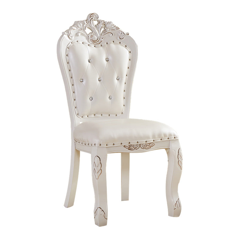 Upholstered European Style Restaurant Side Chair Open White Dining Chair