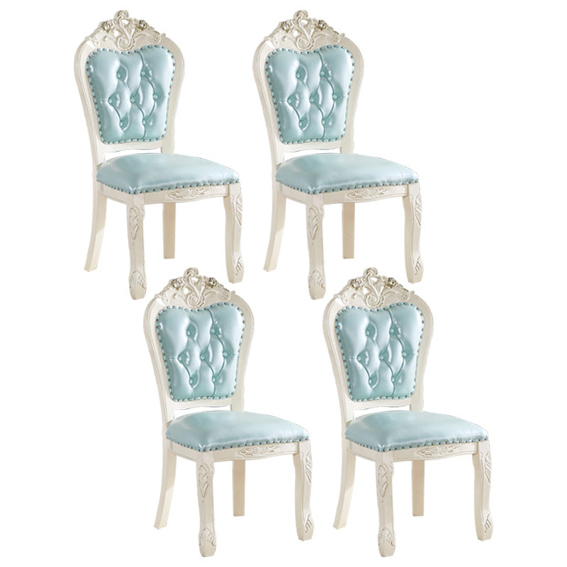 Upholstered European Style Restaurant Side Chair Open White Dining Chair