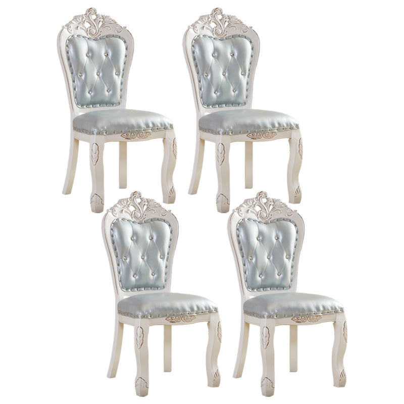 Upholstered European Style Restaurant Side Chair Open White Dining Chair